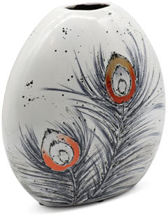 Vase Pfauenfeder oval, ca. 24cm