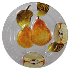 Glasteller Früchte "Birnen" Glasschale Teller Tischdeko  ca. 20 cm Handmade