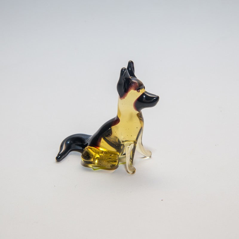 Hund Schäferhund Mini Plus 4-5cm Glas Figuren Sammeln Vitrine Miniatur Haustier