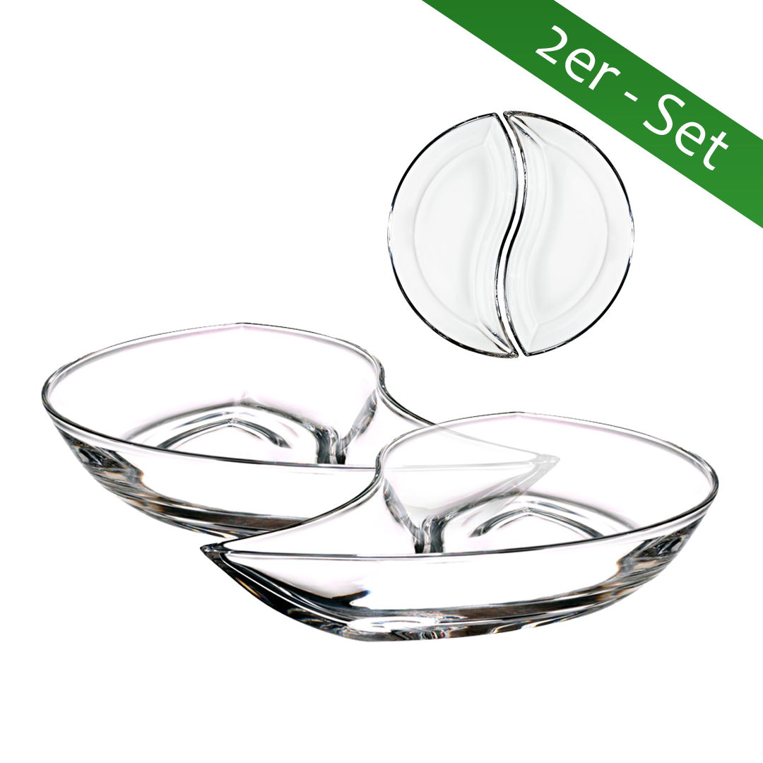 Servierschale groß Loft 28cm geschwungen Kabarett Schüssel Bleikristallglas klar