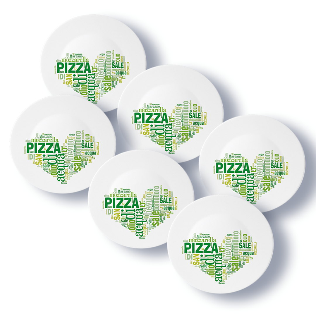 Pizzateller 33cm Grün 6er Set
