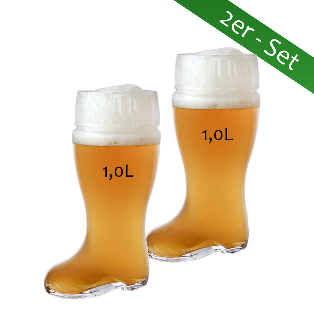 Bierglas Stiefel Bamberg 1 Liter, 2er Set