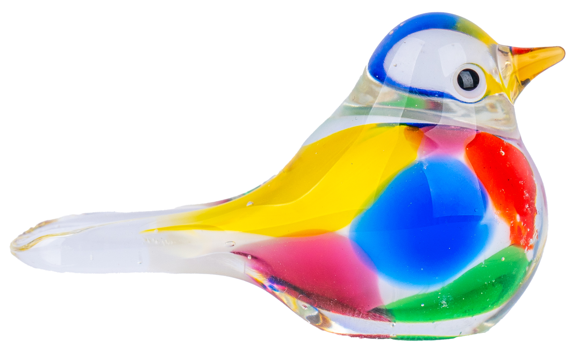 Glasfigur Vogel Bunt/Transparent Breite ca. 5,8cm Handarbeit