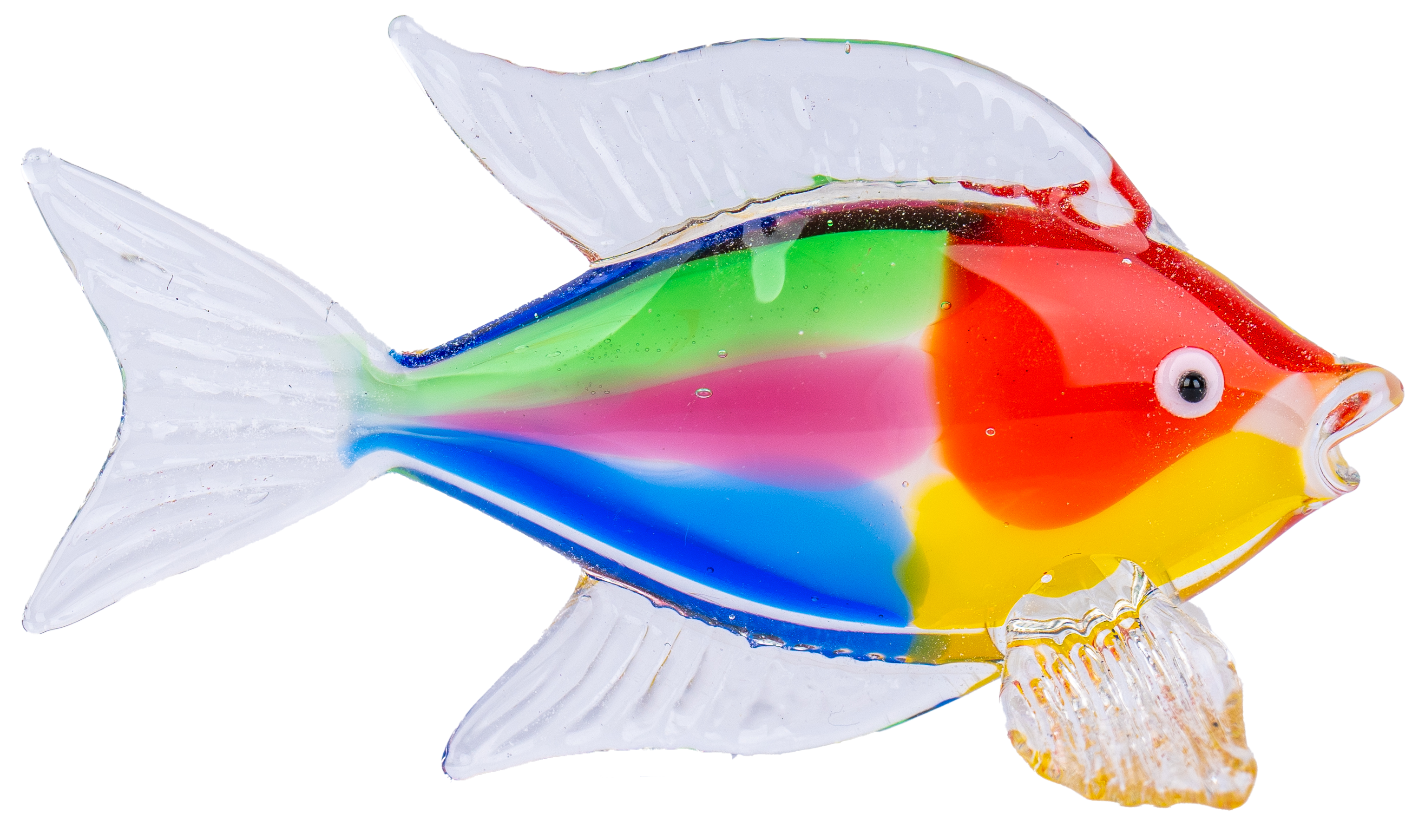 Glasfigur Fisch Bunt/Transparent Breite ca. 7,1cm Handarbeit
