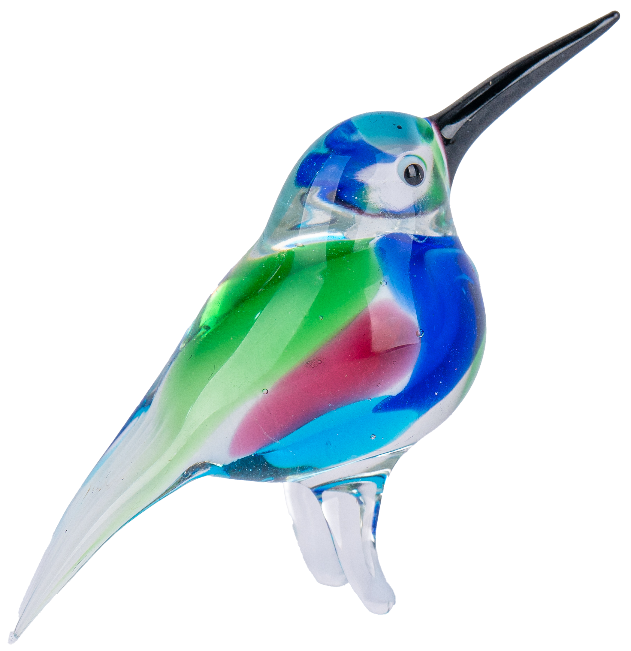 Glasfigur Eisvogel Bunt/Transparent Höhe ca.6,1cm Handarbeit