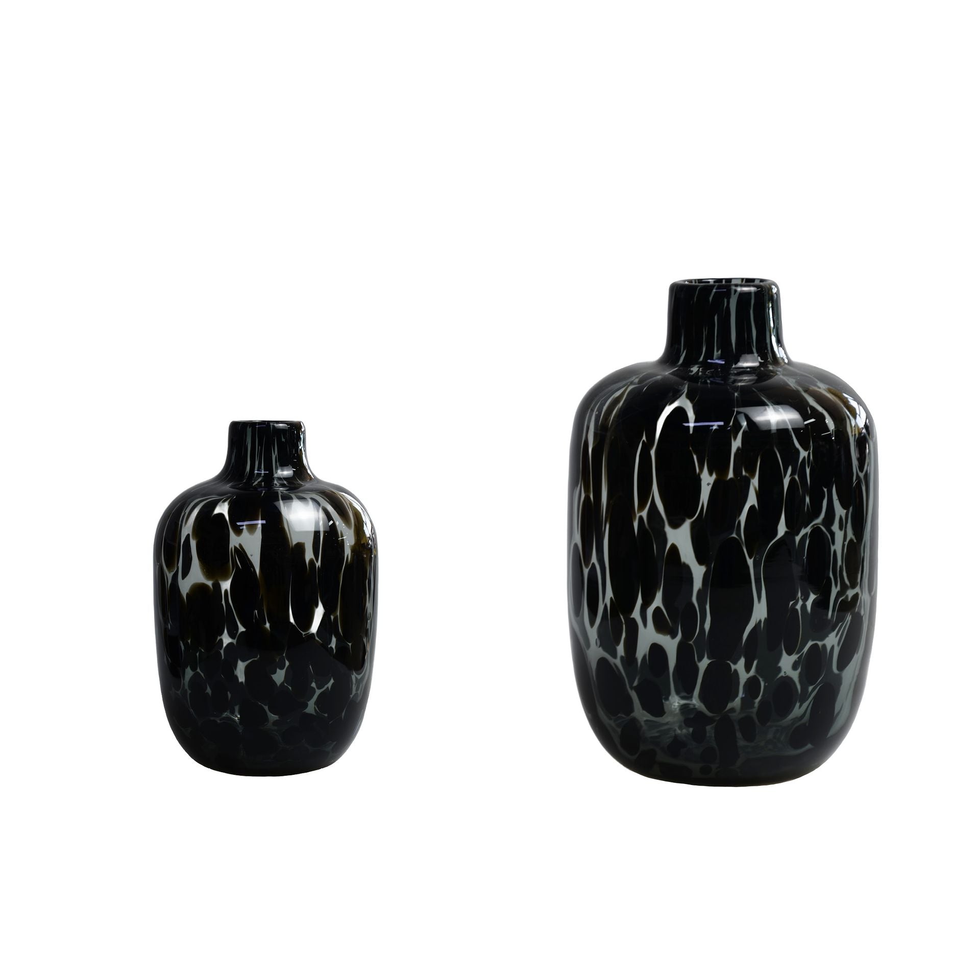 Vase-Blumenvase Modern , Schwarz/Transparent