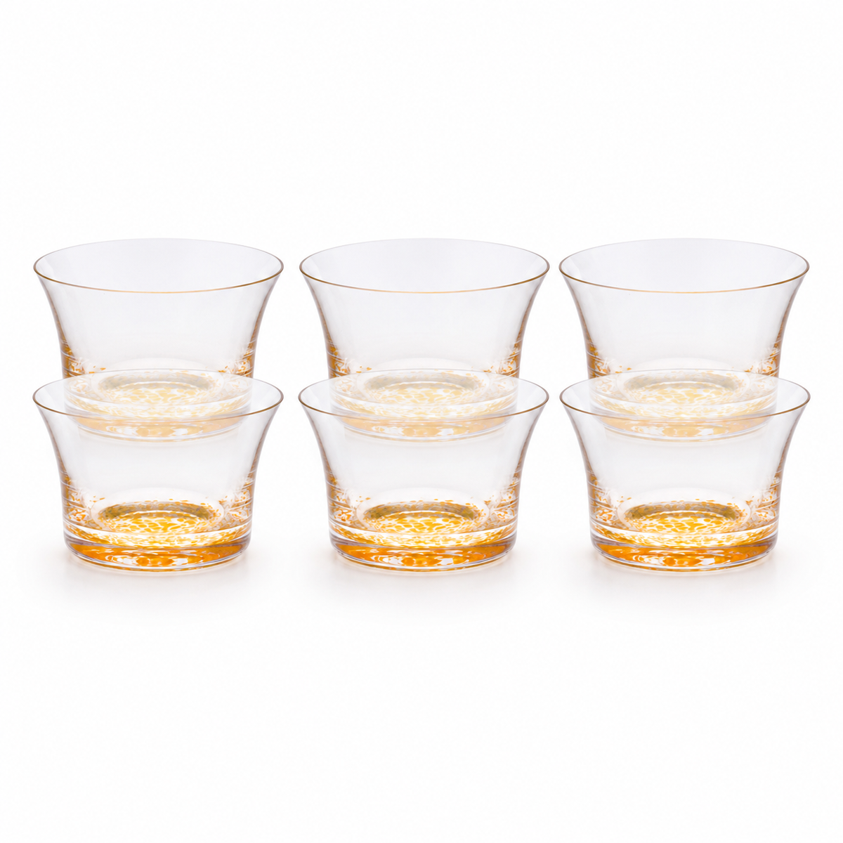 Eisbecher Eiscremeglas Höhe ca. 7cm Transparent/Gelb, 6-er Set