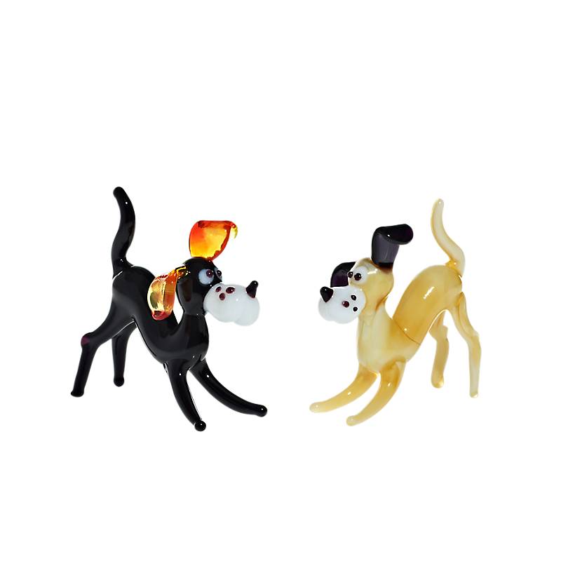 Hund Mini Plus 4-5cm Glas Figuren Sammeln Vitrine Miniatur Haustier