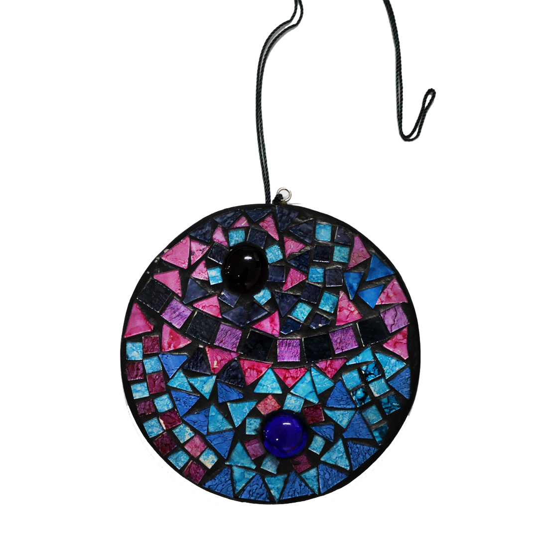 Mosaique-Kreis-Anhänger  Durchmesser ca. 13 cm, blau-violett