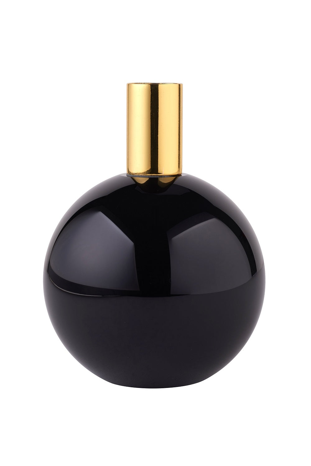 Kerzenhalter Kugel Dioptrics Kristallglas schwarz/gold 13cm