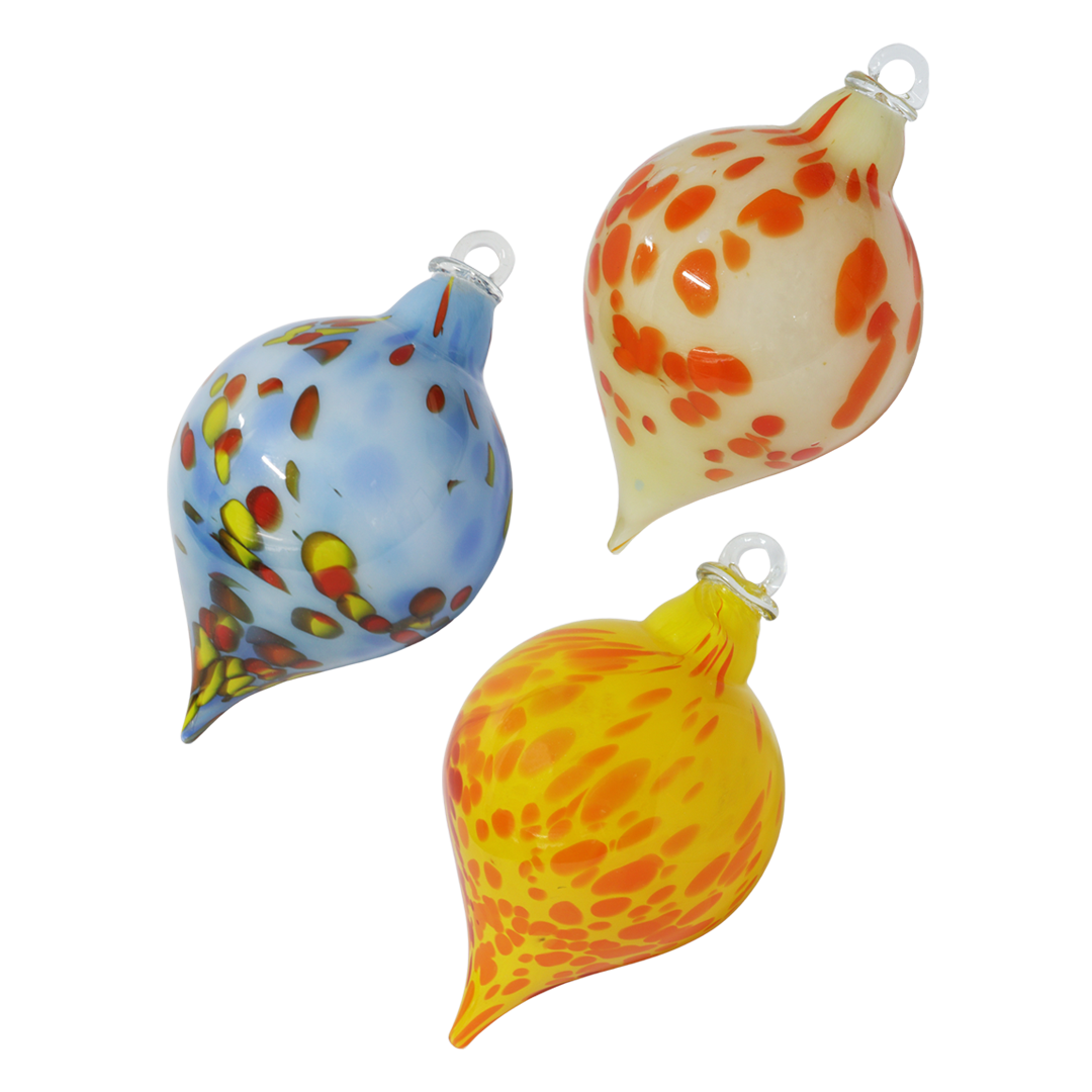 Gartenzwiebel Glaszwiebel zum Hängen Höhe ca. 29cm mit Gebogener Stab