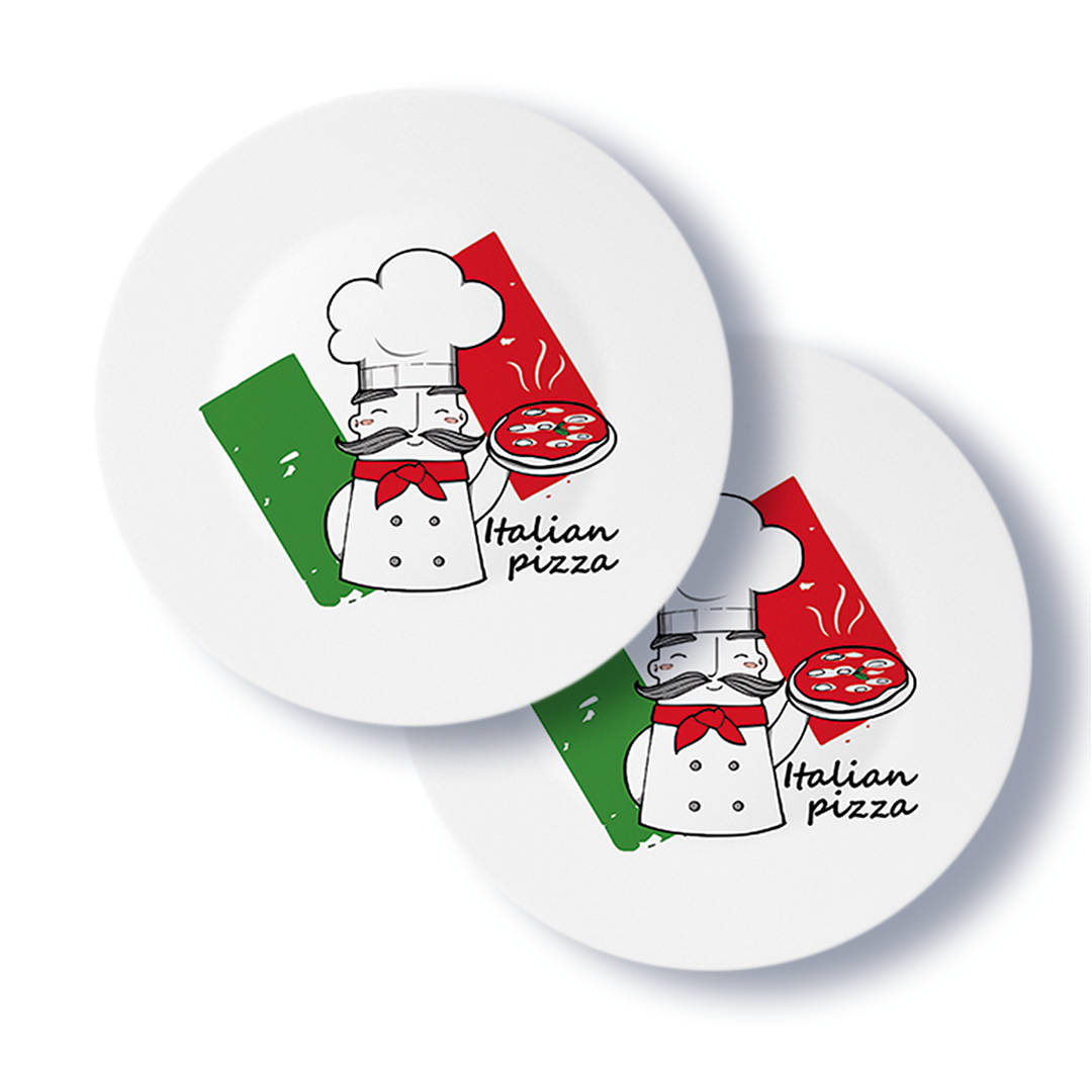 Pizzateller 33cm Rot/grün 2er Set