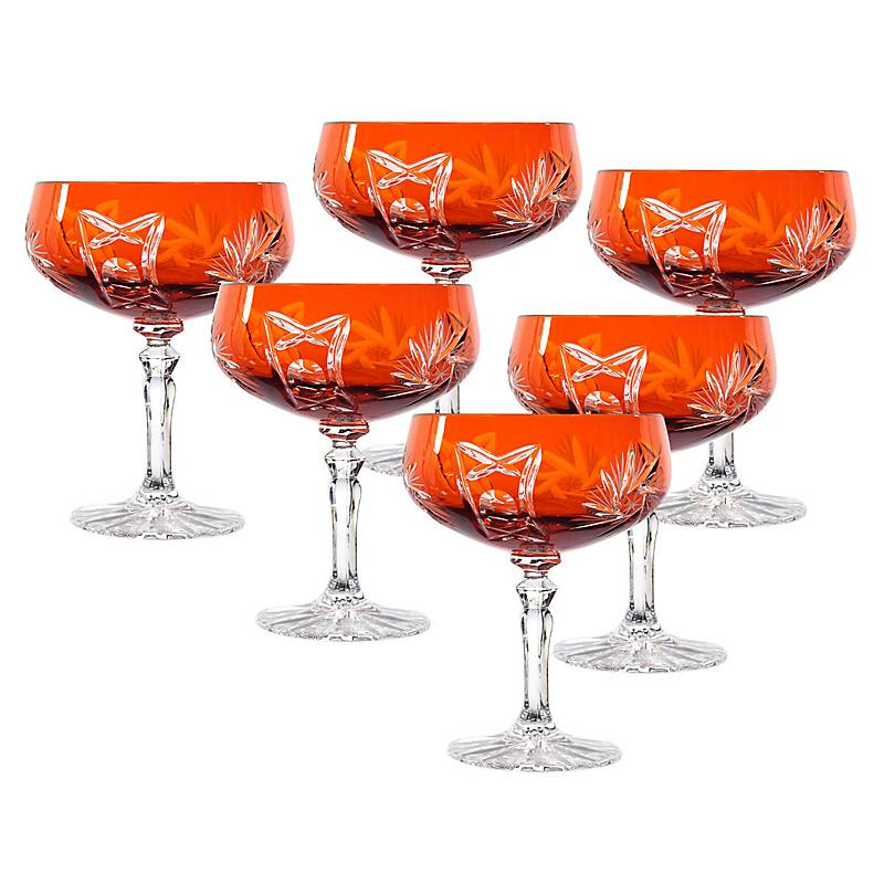 Sektschale orange Schleuderstern 6er Set (200ml)