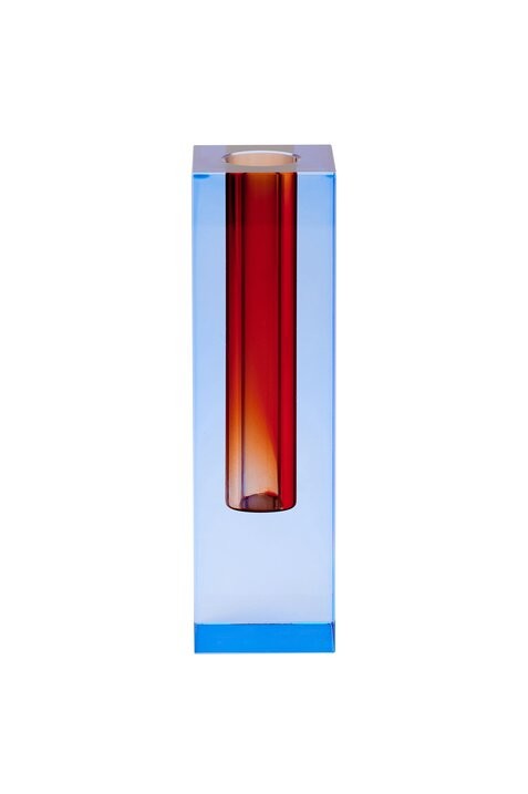 Vase Sari Kristallglas 17cm blau/orange