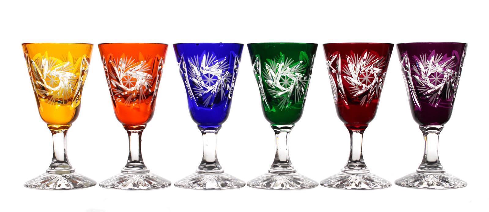 6er-Set Likörglas Schleuderstern bunt 25 ml