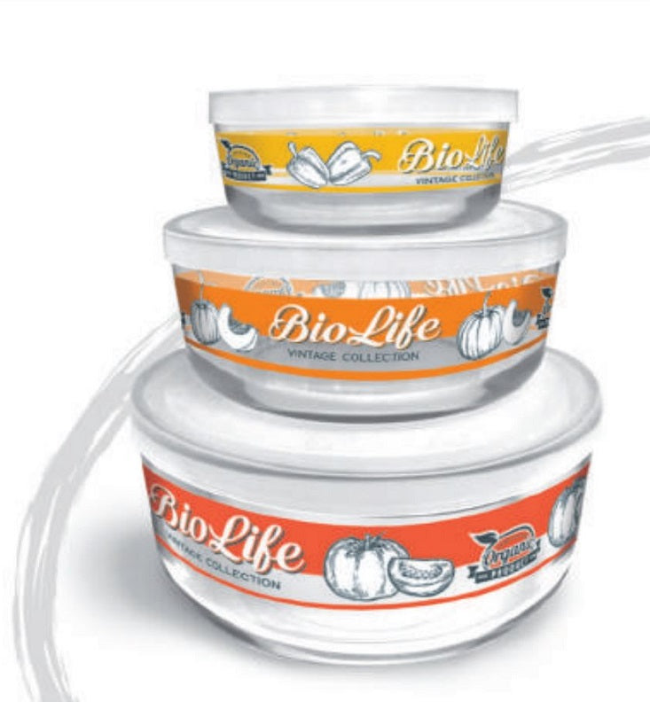 Frischedosen aus Glas Bio Life 3er-set