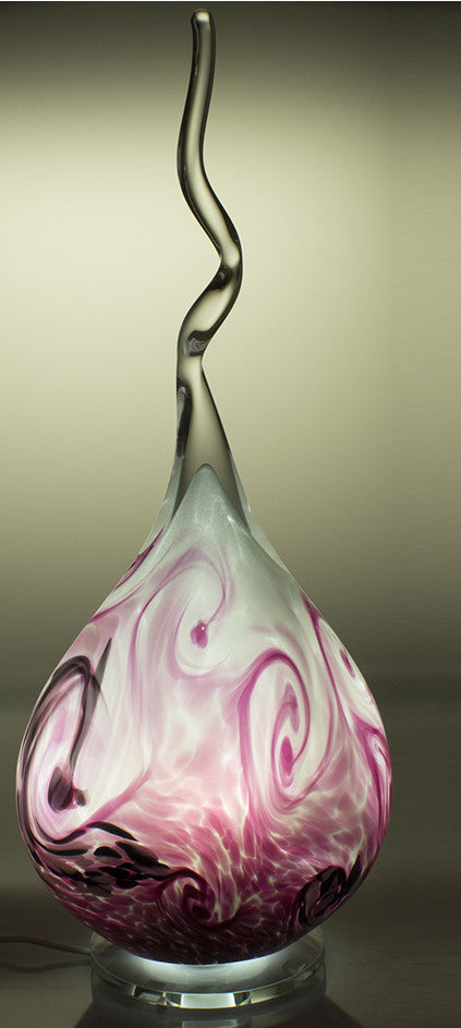 Glaslampe Flamme mit Glassockel 69cm Tischlampe Beleuchtung Dekoration