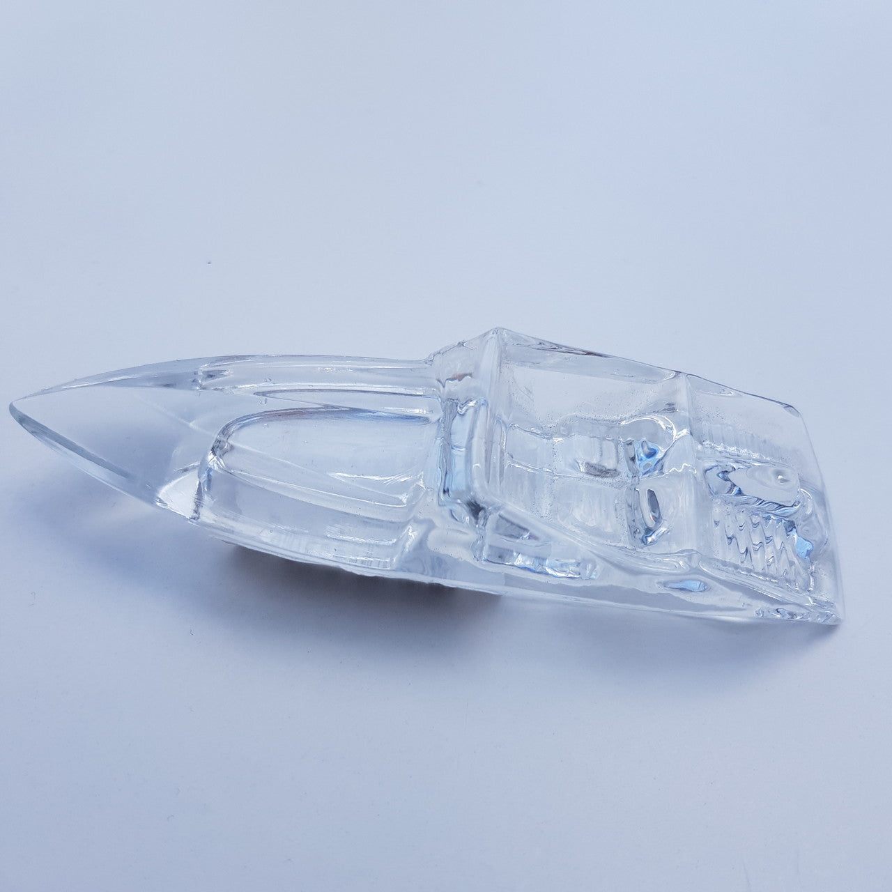 Glasfigur Motorboot Geschenk Hobby Kristallglas klar 12cm Sammlerstück