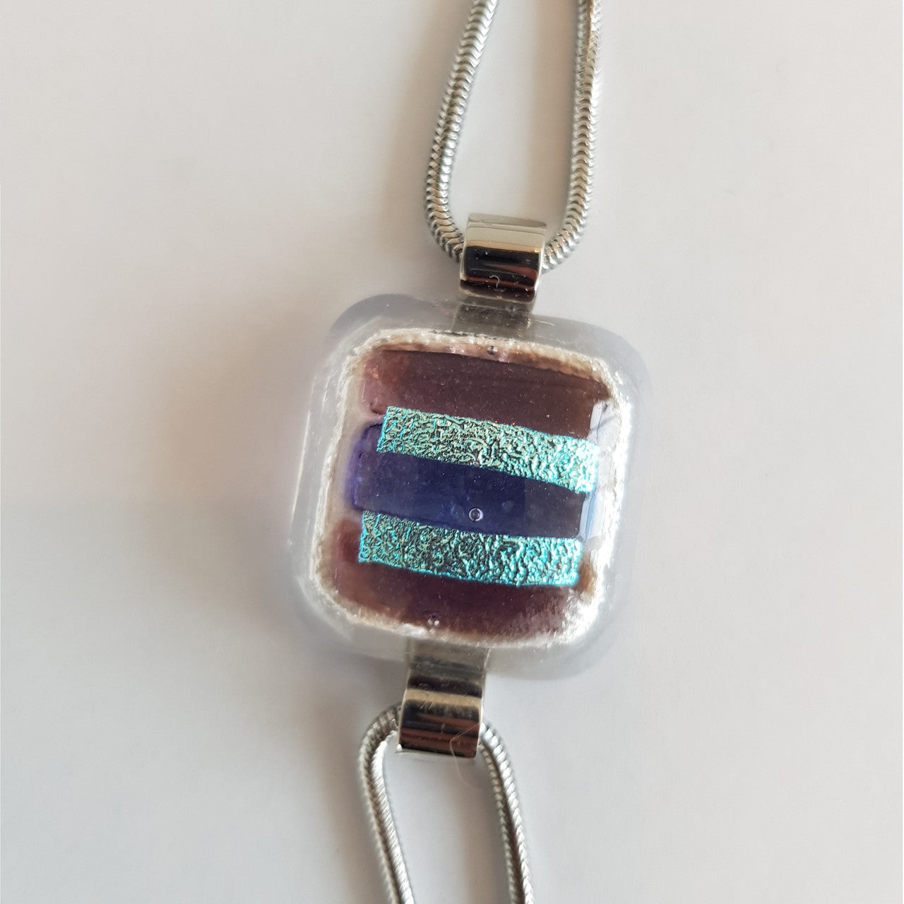 Armband mit Glasstein Lila Blau Fusing