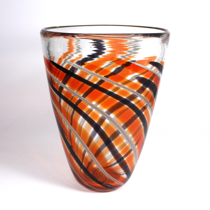 Glasvase Flame 28cm rot