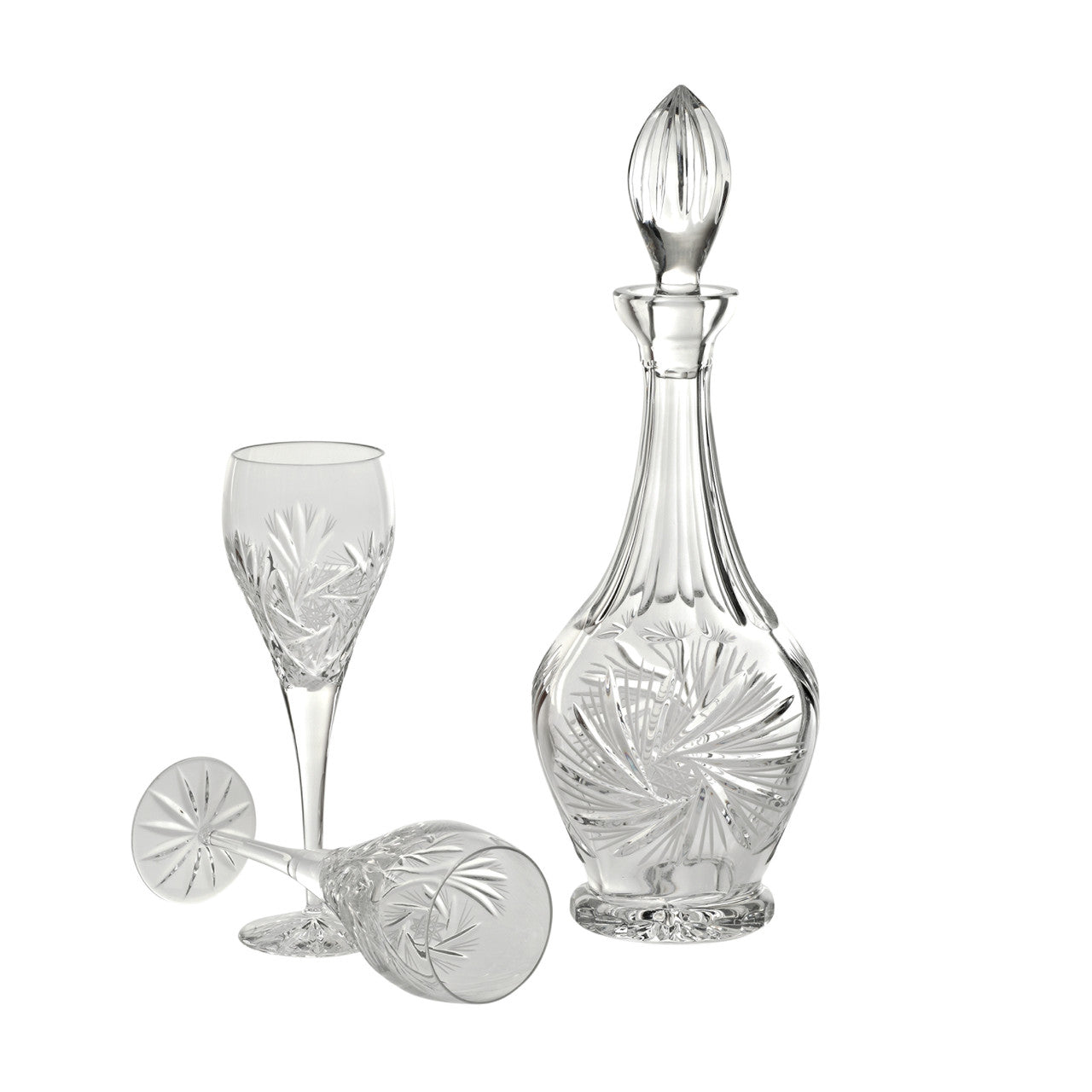 Weinset Karaffe mit 6 Gläsern "Schleuderstern"