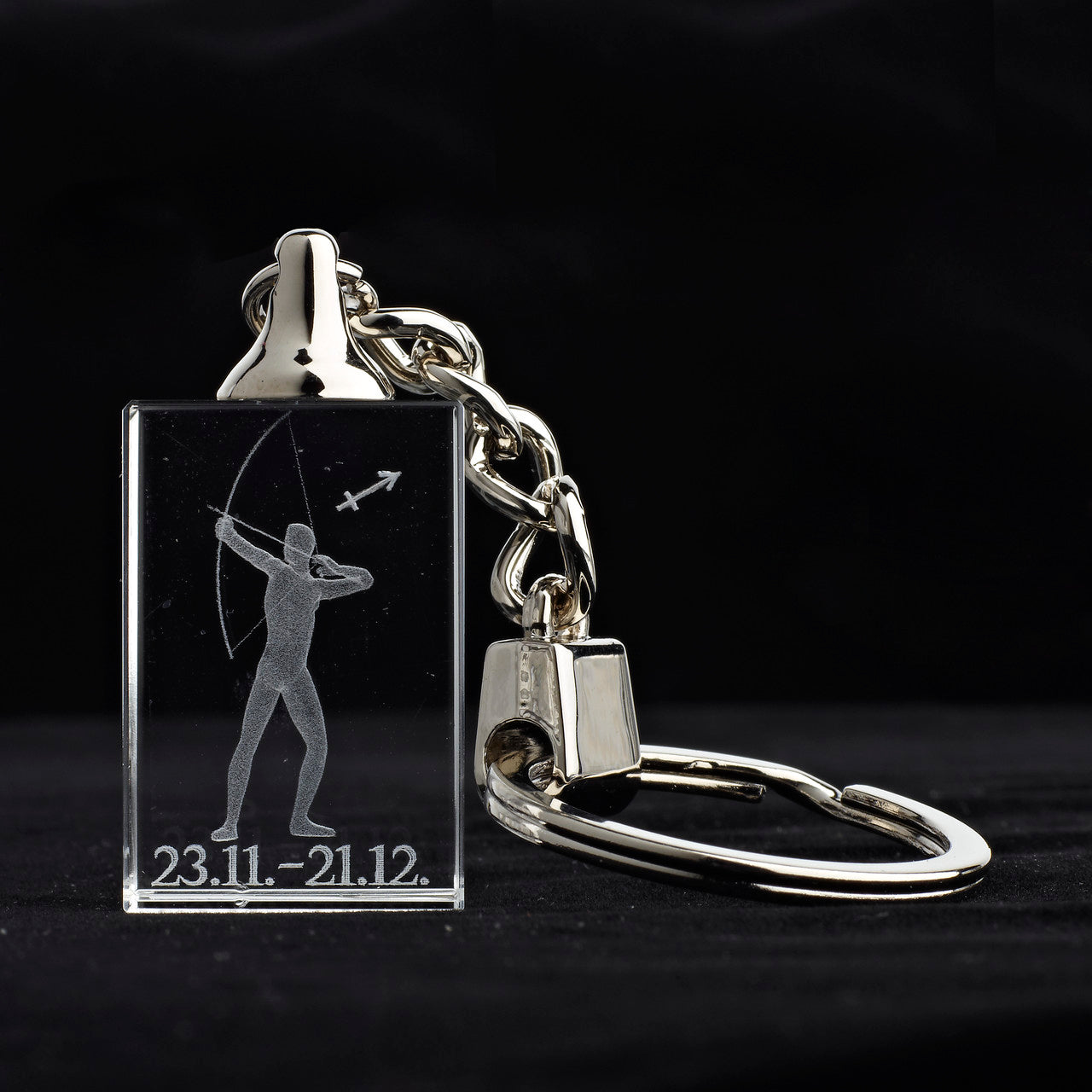 Glasschlüsselanhänger Sternzeichen Schütze 3x2cm