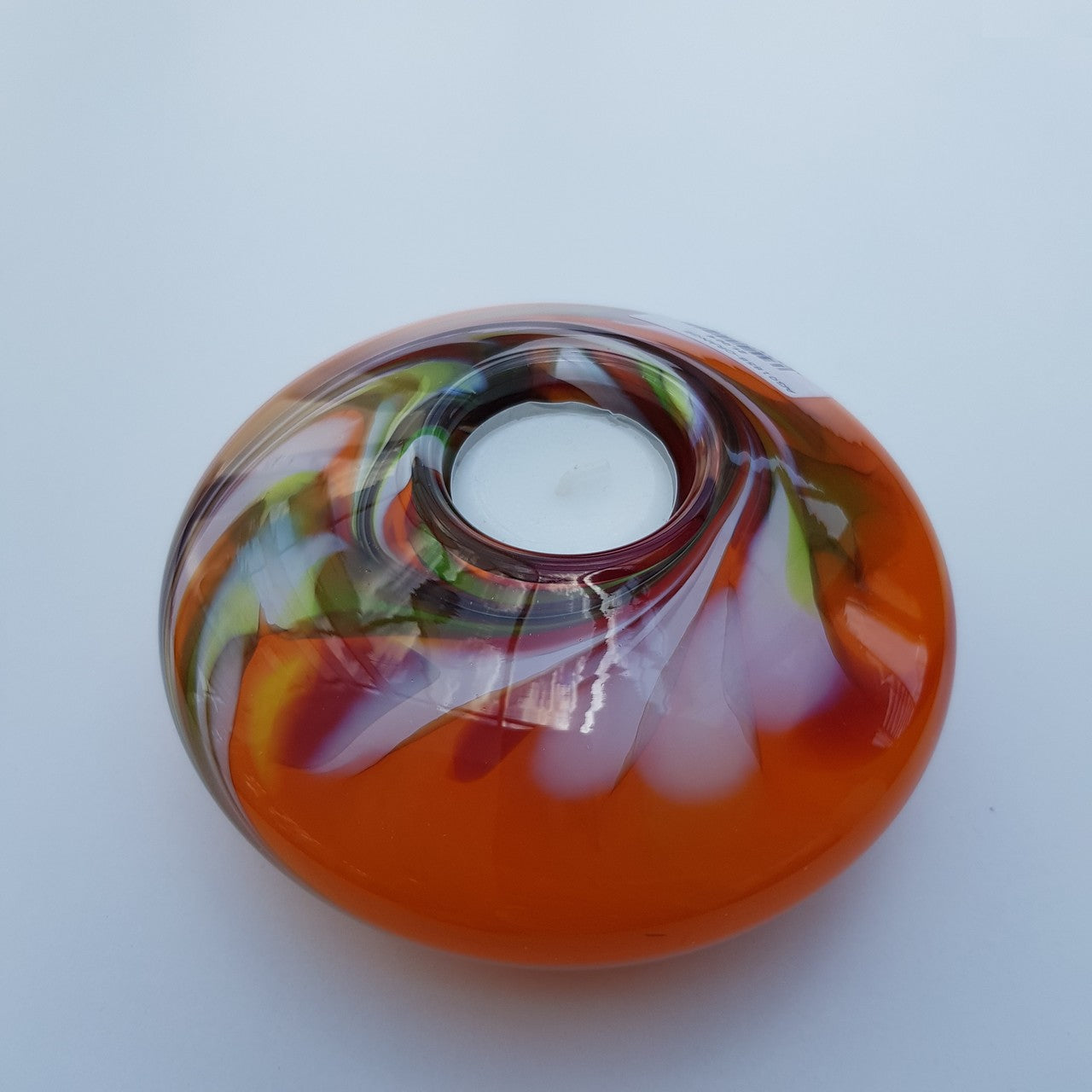 Teelichthalter Kerzenständer Glas Ufo rund Handmade 14cm