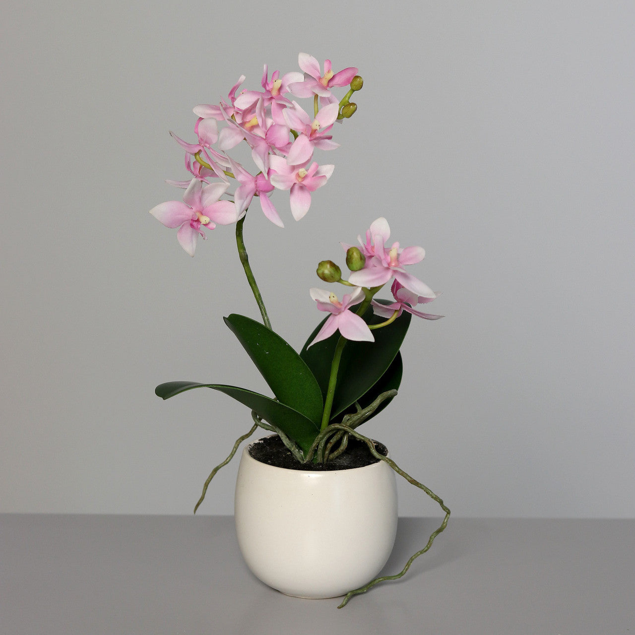 Kunstblume Orchidee im Keramiktopf weiß-rosa 34cm