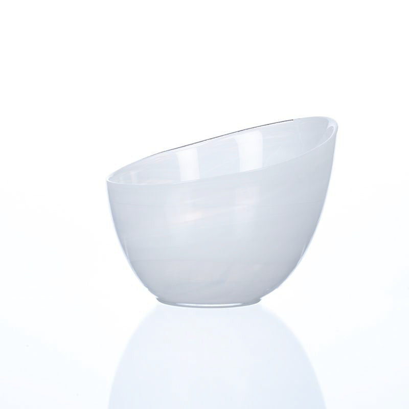 Glasschale weiß Alabaster 16cm Obstschale Dekoration Gestecke Geschenk
