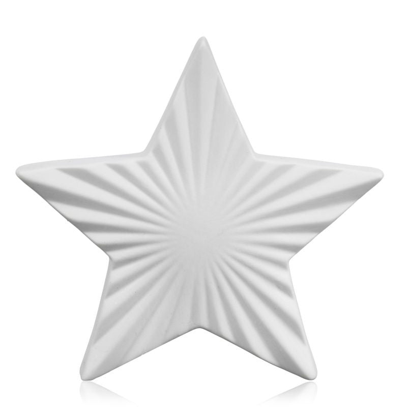 Keramikfigur Stern 17cm Weihnachten Dekoration weiß