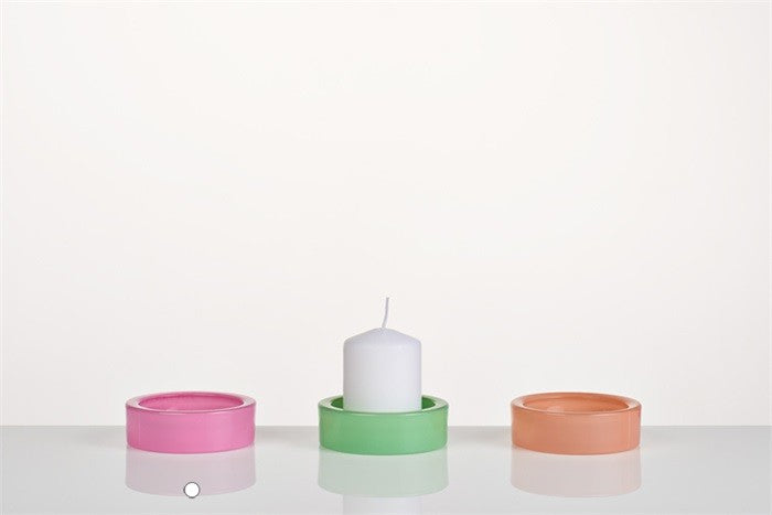 Kerzenteller Quinn 9,5cm Kerzenhalter Stumpenkerzen farbig