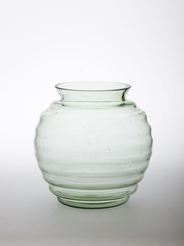 Kugelvase Thüringer Waldglas grün 15cm rund Tischvase Gefäß Blumenvase Handmade