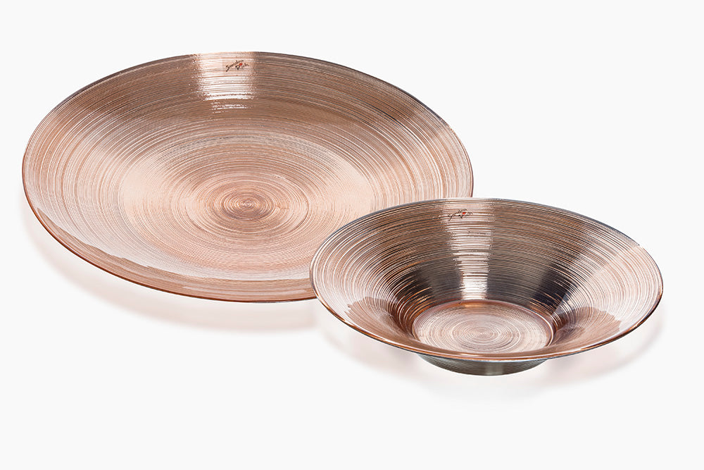 Glasschale Circle kupfer 28cm