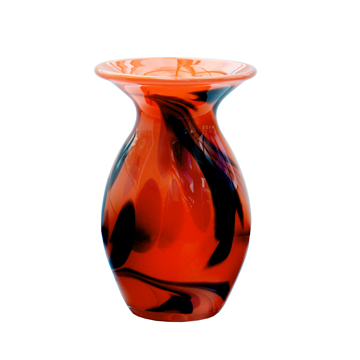 Glasvase Blumenvase Gefäß Rhodos 18cm Dekoration farbig mundgeblasen bauchig