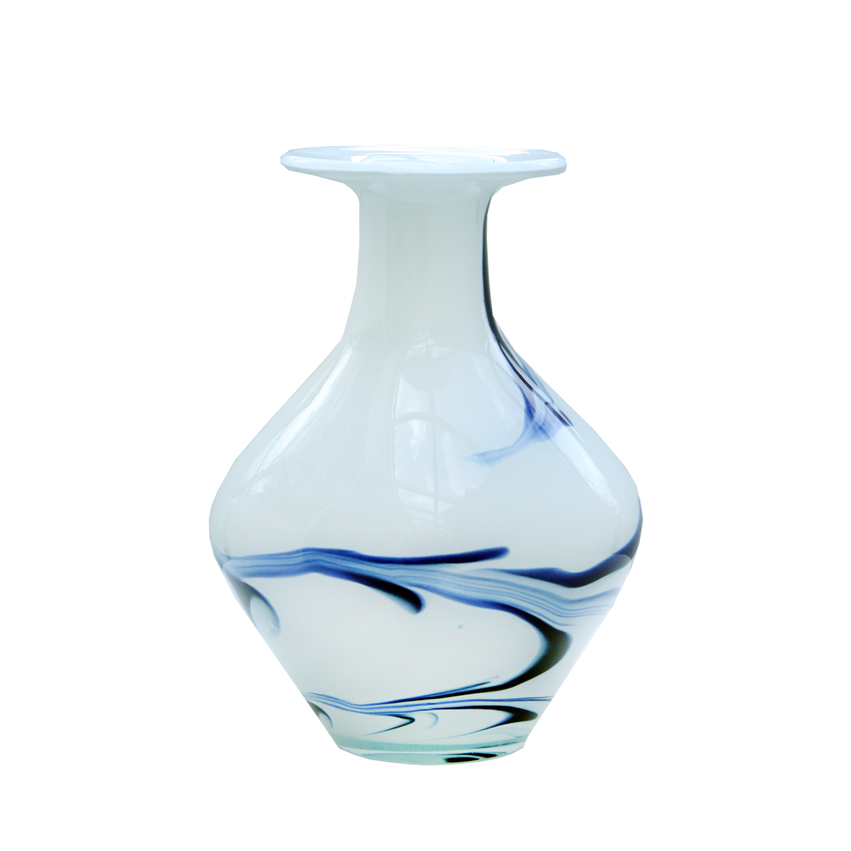 Glasvase Blumenvase Gefäß Amphore Malta 23cm Dekoration farbig mundgeblasen