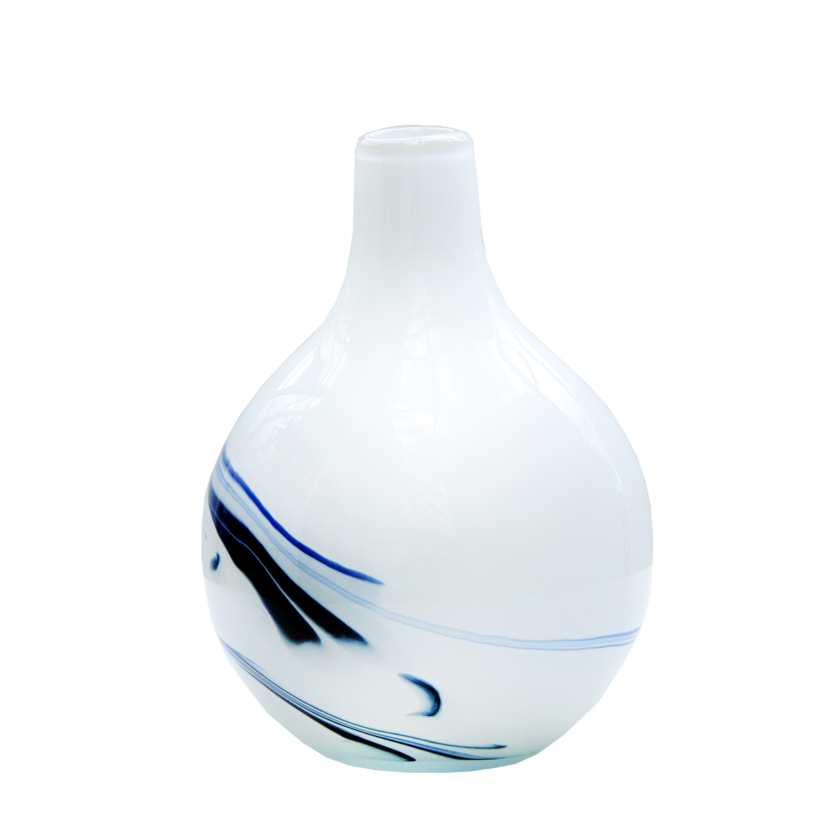 Glasvase Blumenvase Flasche Gefäß Nelke 20cm Dekoration farbig mundgeblasen