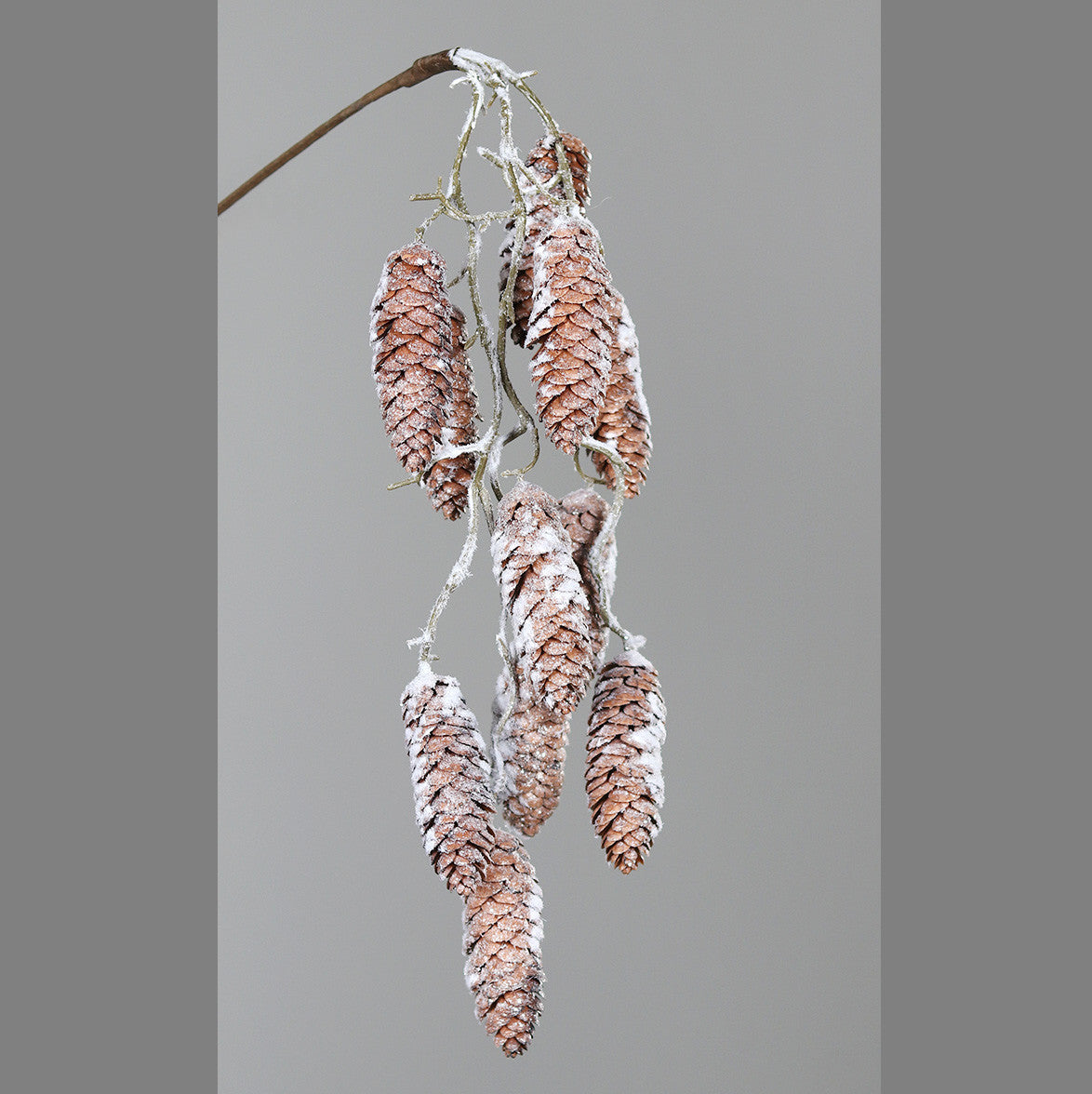 Kunstblume Zapfen Hänger mit Schnee 54 cm