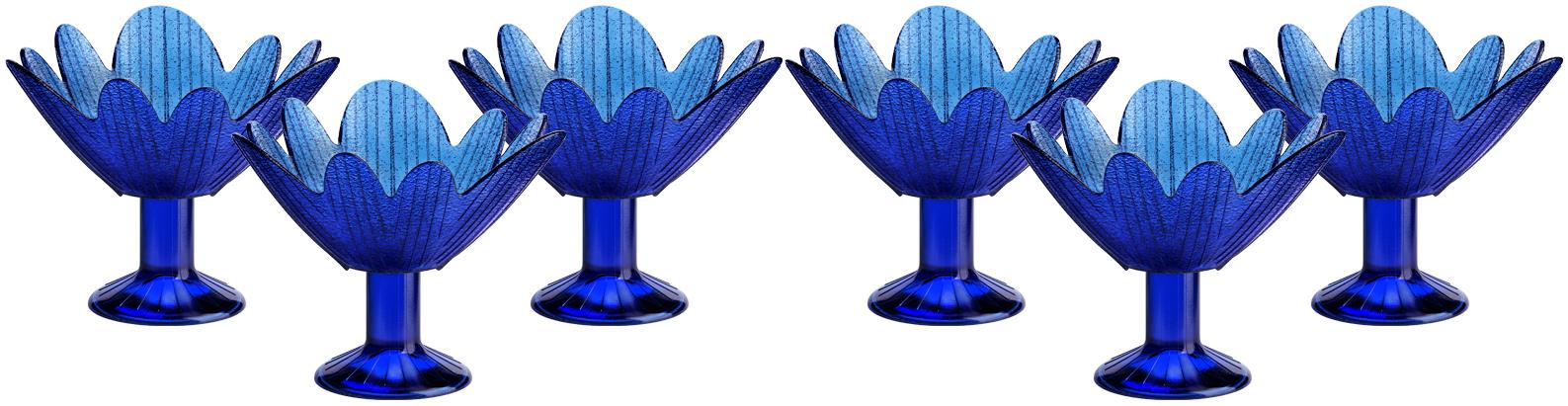 Eiscremeglas Eisbecher Eisglas Eisschale Seerose 6er-Set blau Colori Gelato 11cm