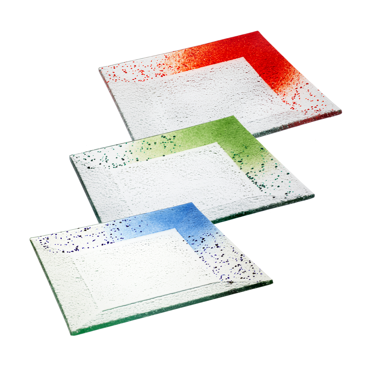 Glasteller Schale Tischdeko quadratisch Design Max Fusing Glas ca. 28x28cm Handmade