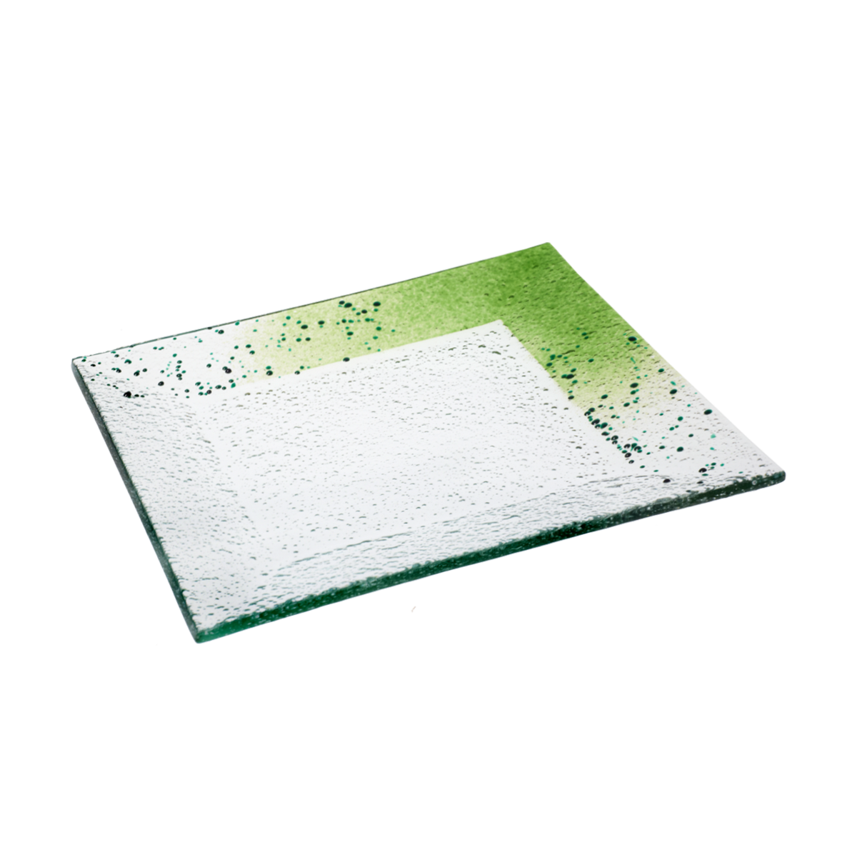 Glasteller Schale Tischdeko quadratisch Design Max Fusing Glas ca. 28x28cm Handmade