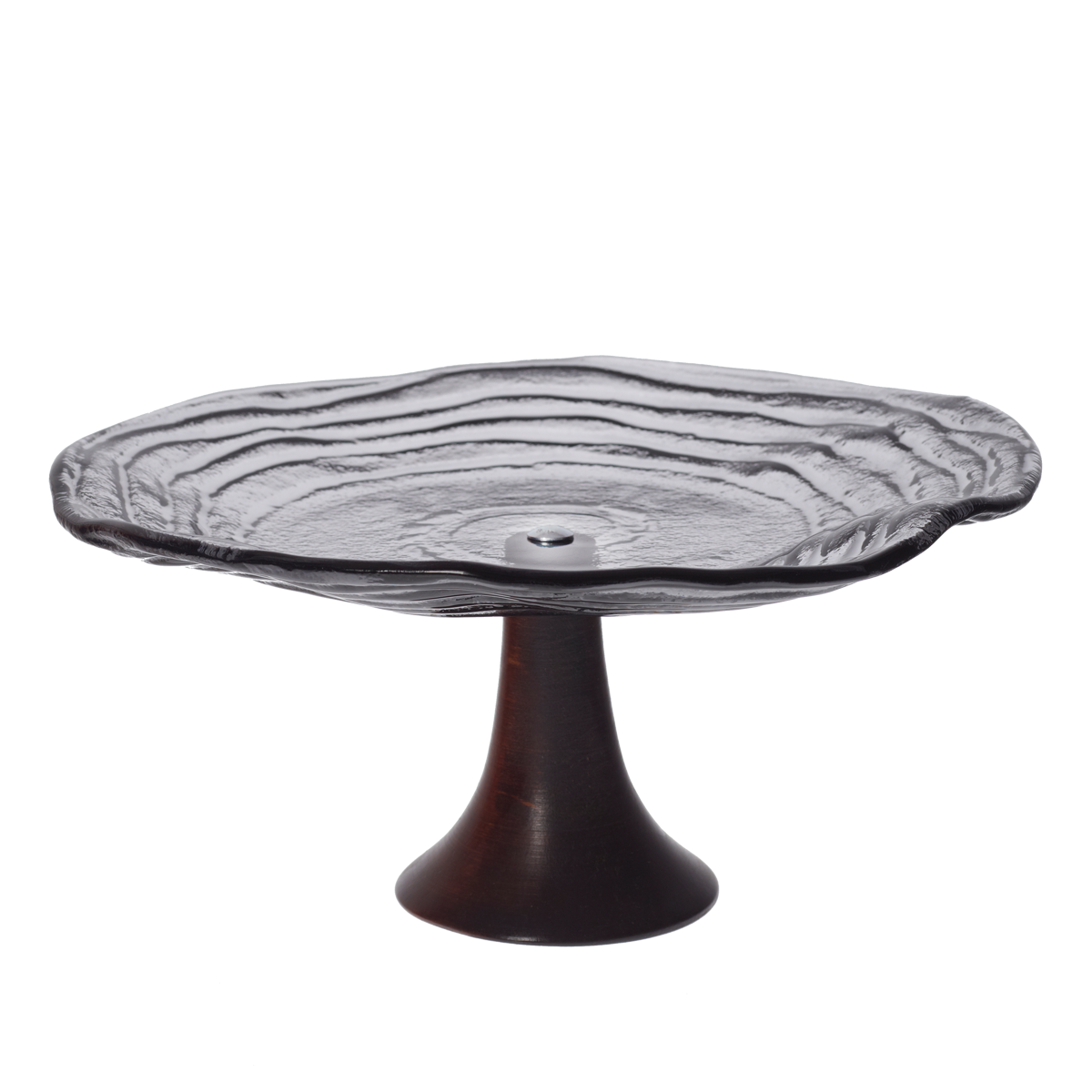 Kuchenteller Velo Fusing Glas Handmade Ø ca. 28cm Grau