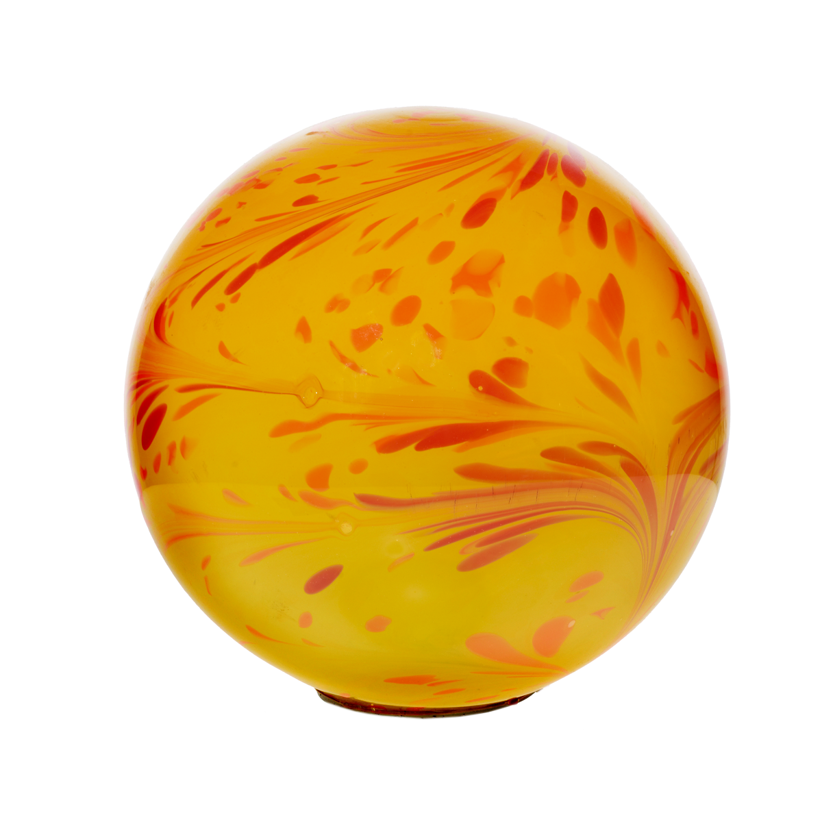 Gartenskulptur Glaskugel 20 cm gelb inkl. Stab