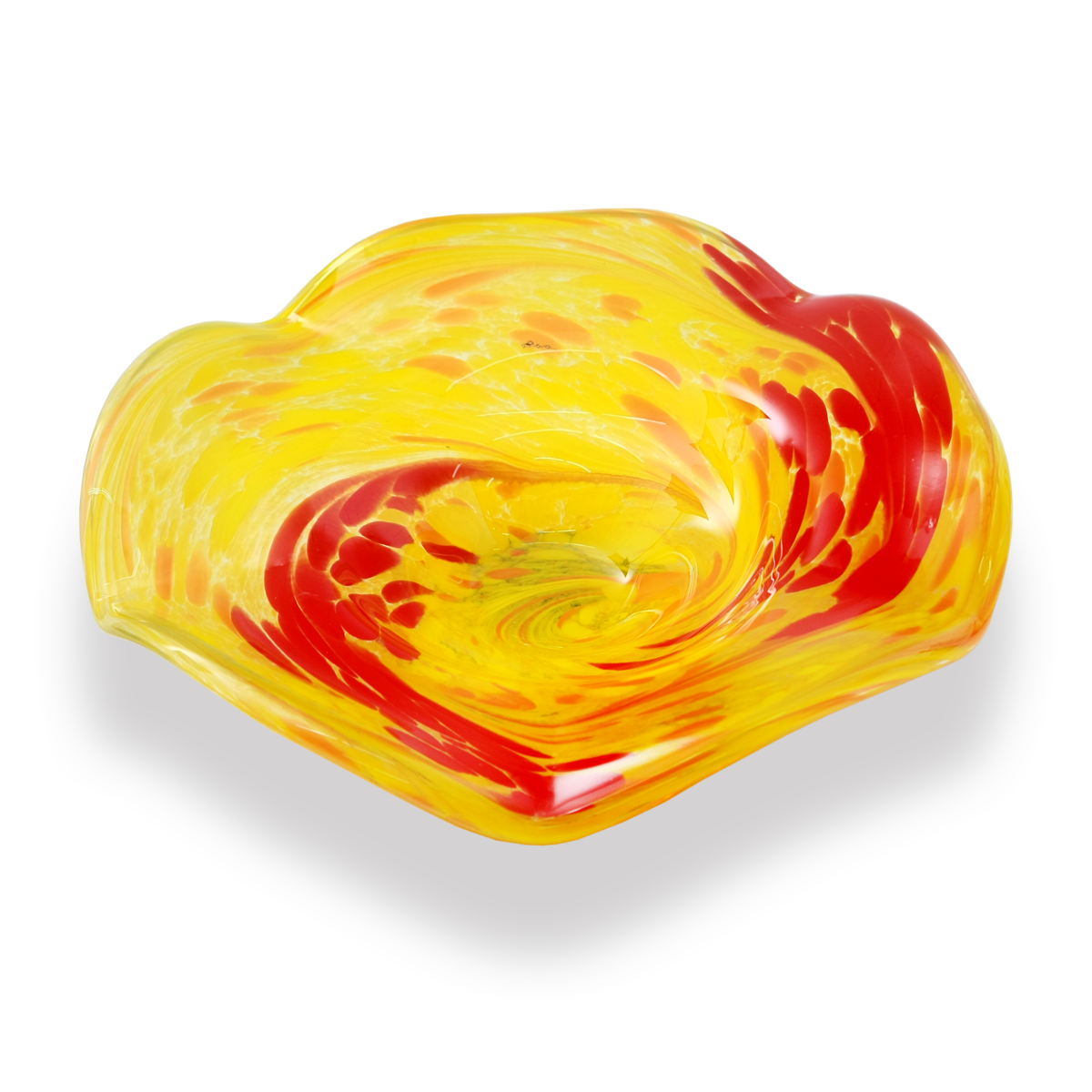 Glasblume Ø ca. 26 cm ROT/ORANGE/GELB inkl.Stab