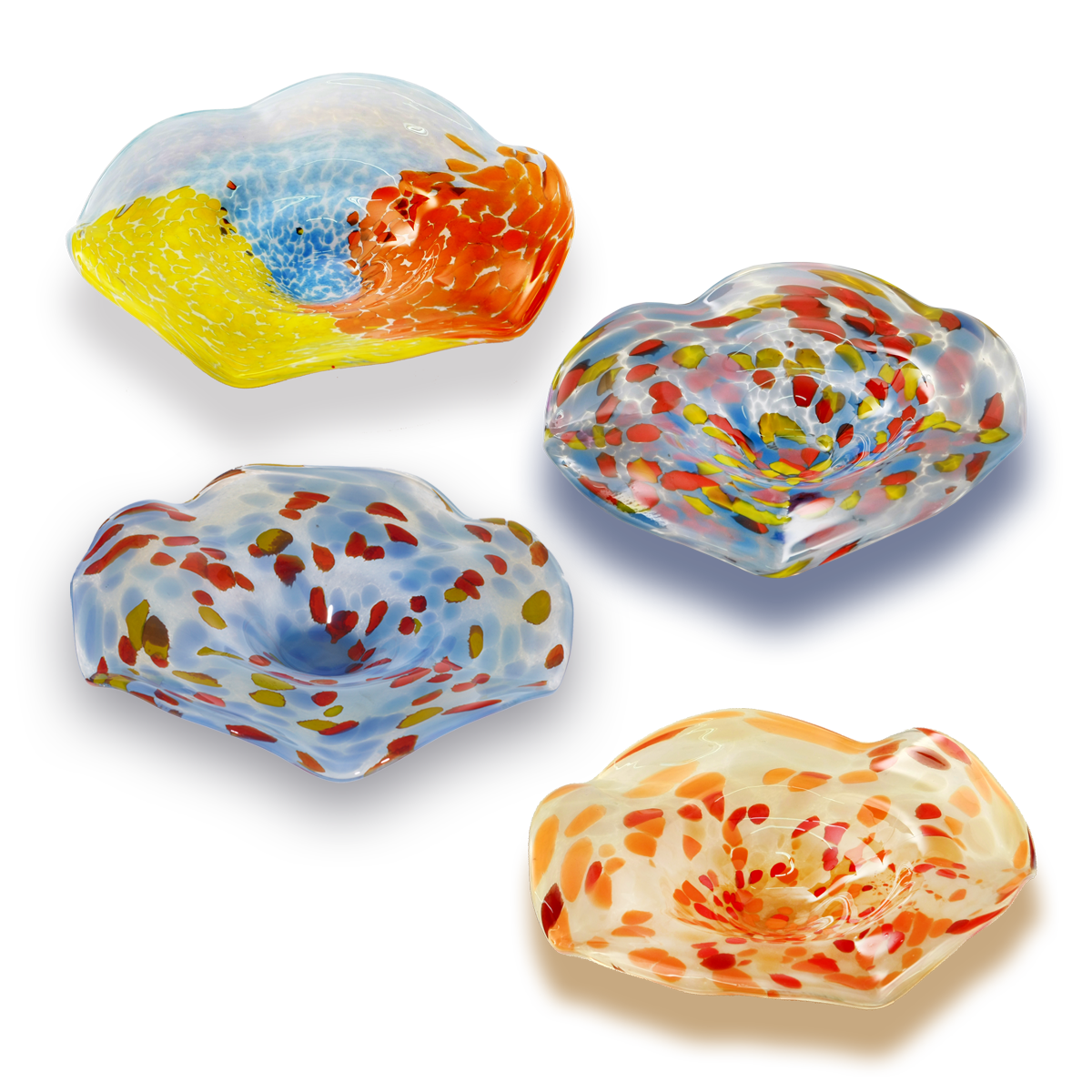 Glasblume Ø ca. 26 cm in Farben inkl. Stab