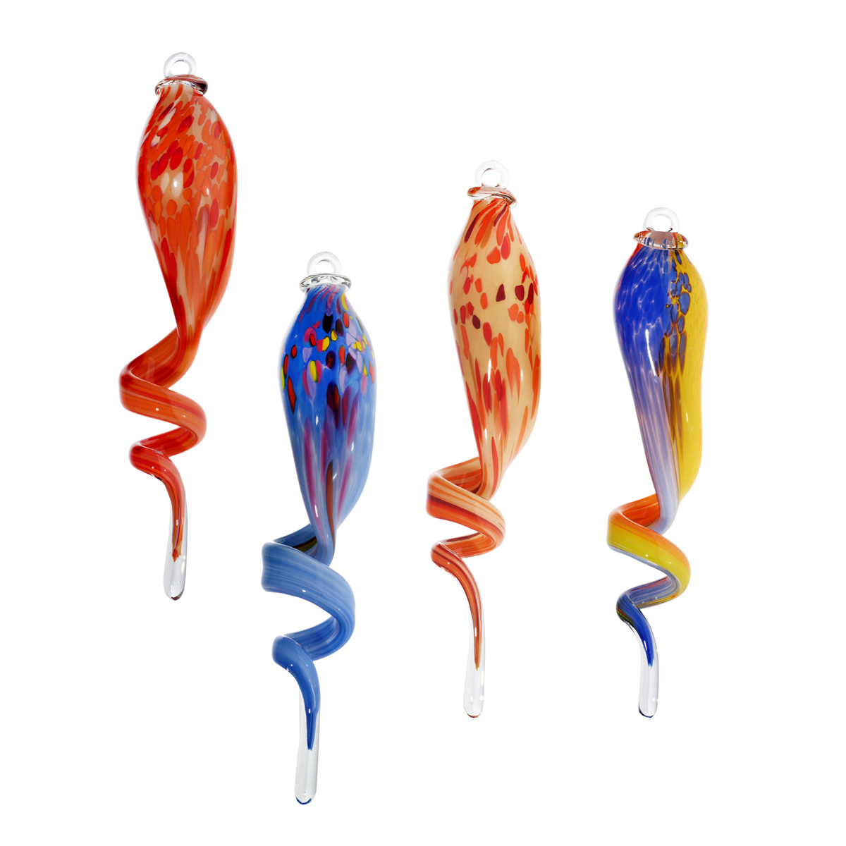 Glasskulptur Glasspirale zum Hängen 44 cm inkl. Stab