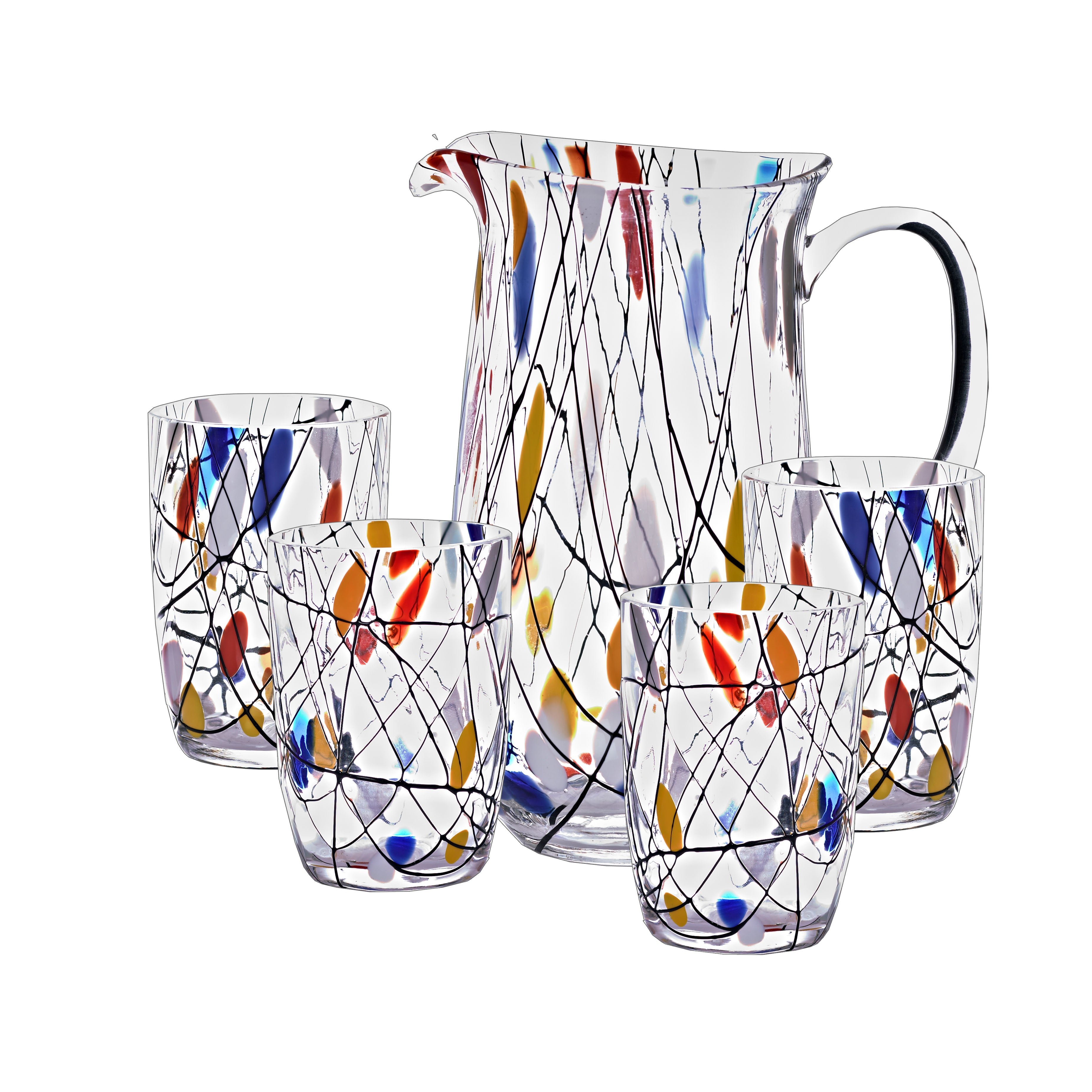 Glaskrug 1,5 Liter inkl. 4 Trinkgläser 250ml Maria