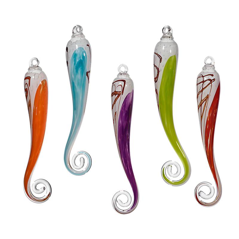 Glaszapfen Punto hängend groß Gartenflair 45 cm mit Stab