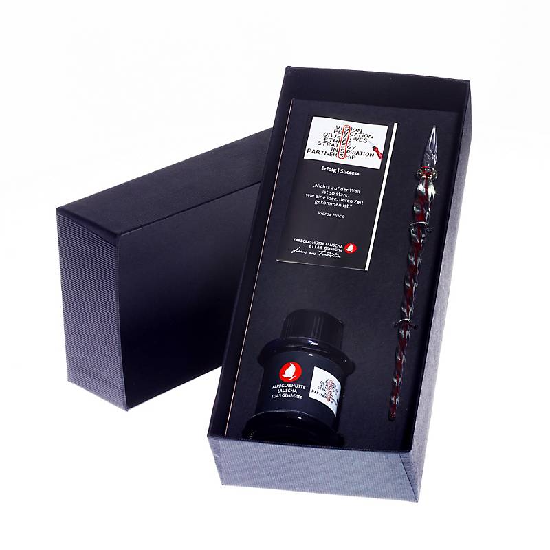 Geschenkverpackung mit Tinte "Feder"(23 x10 x5cm)