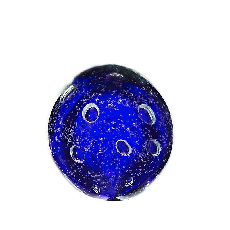Gartenkugel blau Bubble Mini Murmel Blumenbeet Dekoration Handmade 9cm mit Stab
