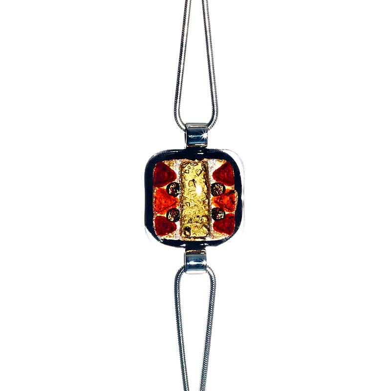 Armband mit Glasstein Golden Red Fusing